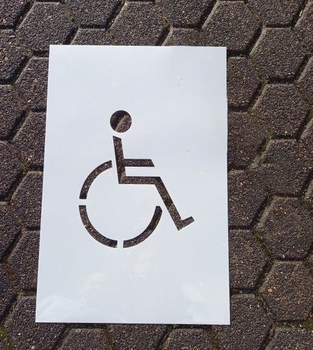 Schablone für Bodenmarkierung 'Rollstuhl', aus PVC