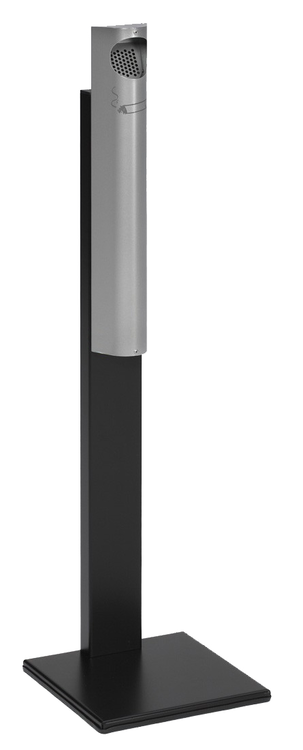 Modellbeispiel: Zigarettenascher -Cubo Pepita- 3,5 Liter, aus Stahl, mit Standfuß, in silber (Art. 16753)