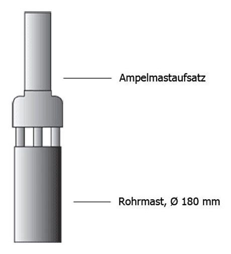 Ampelmastaufsatz für Rohrmasten Ø 108 mm