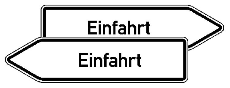 Modellbeispiel: Innerbetr. Wegweiser Einfahrt rechts- / linksweisend (Art. 53.5660)