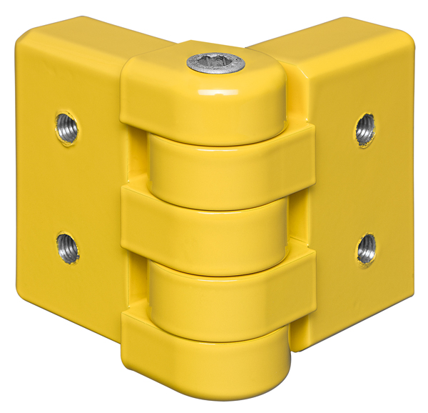 Modellbeispiel: Gelenk für Eckplanke -Central- gelb, kunststoffbeschichtet (Art. 25887)