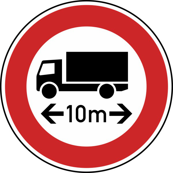 Verbot für Fahrzeuge über angegebene tatsächliche Länge Nr. 266