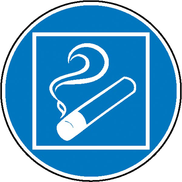 Modellbeispiel: Gebotsschild Rauchen nur innerhalb des begrenzten Raumes gestattet (Art. 21.0614)