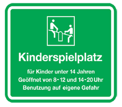Kinder- und Spielplatzschild 'Kinderspielplatz'