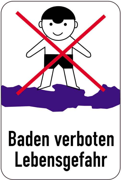 Modellbeispiel: Sonderschild, Baden verboten, Lebensgefahr (Art. 15048)