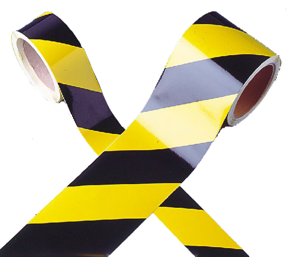 Modellbeispiele: Warnmarkierungsbänder gelb-schwarz (v.l. Art. 21.0382, 21.0387)