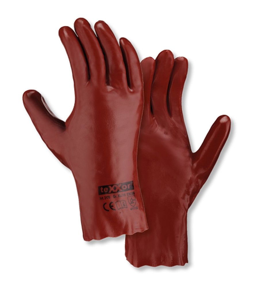 teXXor® PVC-Handschuhe 'ROTBRAUN', Handschuhlänge ca. 270 mm