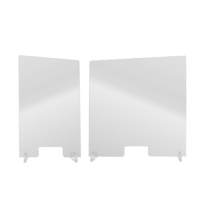 Modellbeispiel: Hygiene-Trennwand -Clear- mit Durchreiche, aus Acrylglas (v.l. Art. 39869, 39870)