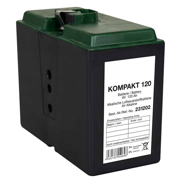 Modellbeispiel: Luftsauerstoff-Batterie Kompakt 120, 6V-/ 120Ah, Verpackungseinheit (VE) 5 Stück (Art. 18600)