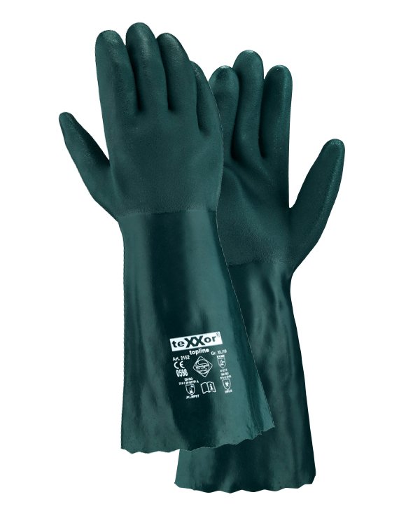 teXXor® topline Chemikalienschutz-Handschuhe 'GRÜN', Länge 400 mm, Stärke 1,5 mm