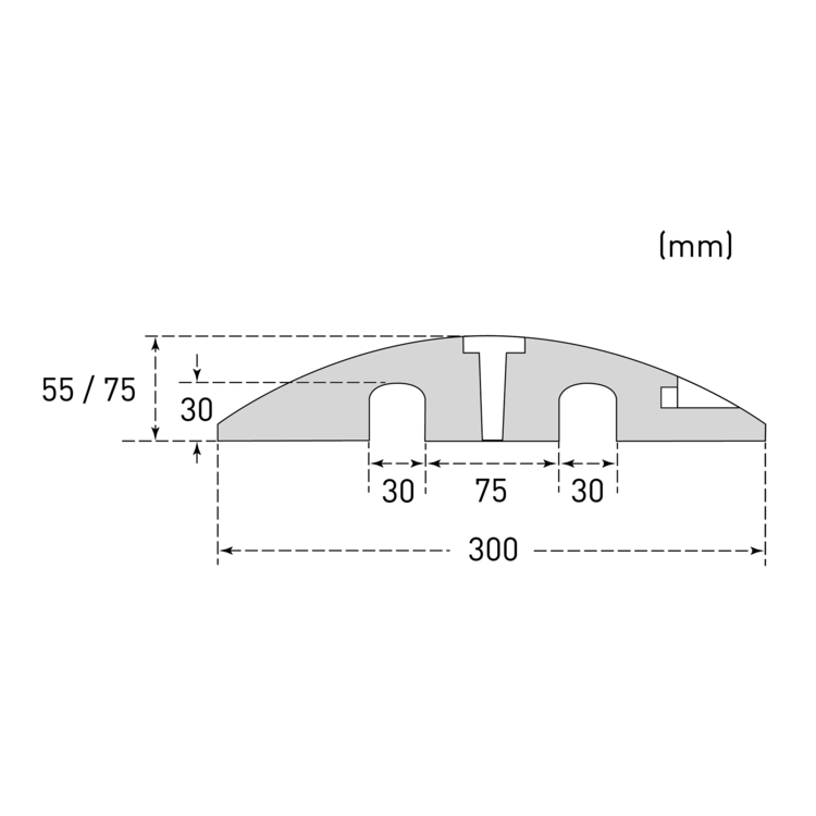 Technische Ansicht: Maße Temposchwelle -Easy Rider- (Art. 35237)