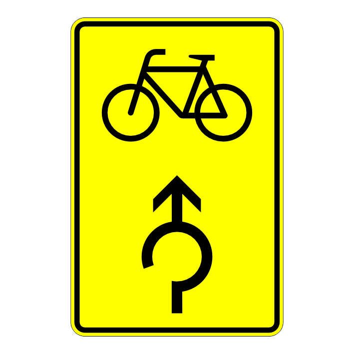Vorwegweiser für Radverkehr im Kreisverkehr, geradeausweisend Nr. 442-33