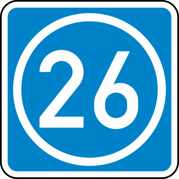 Knotenpunkt der Autobahnen, ein- oder zweistellige Nummer Nr. 406-50