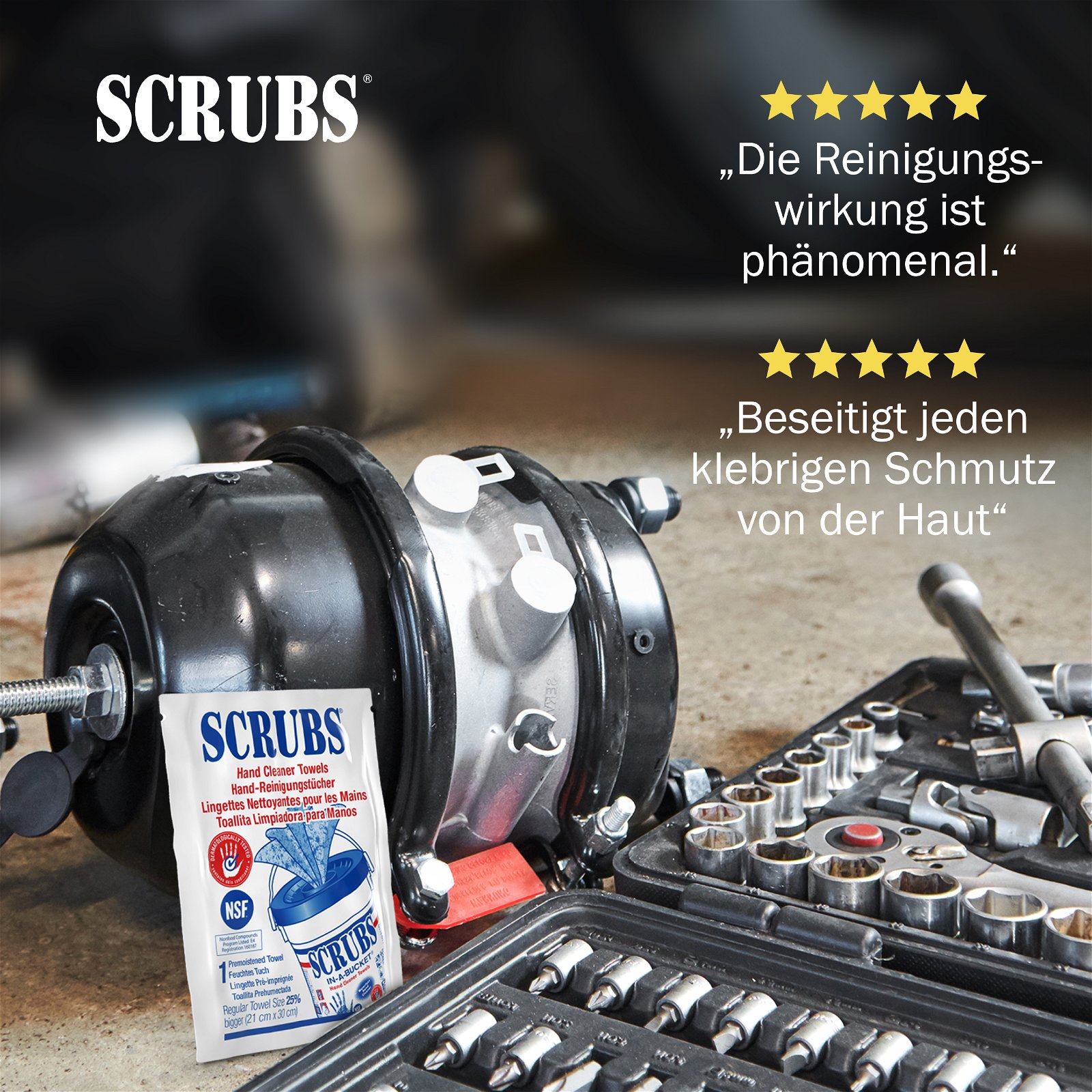 SCRUBS Reinigungstücher, für Hände, Maschinen und Werkzeuge 'Single Pack'