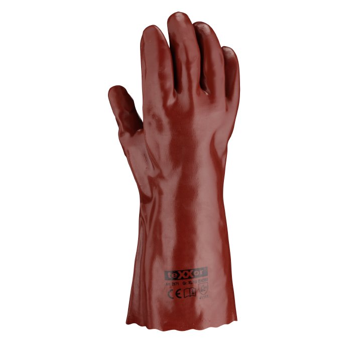 teXXor® PVC-Handschuhe 'ROTBRAUN', Handschuhlänge ca. 350 mm