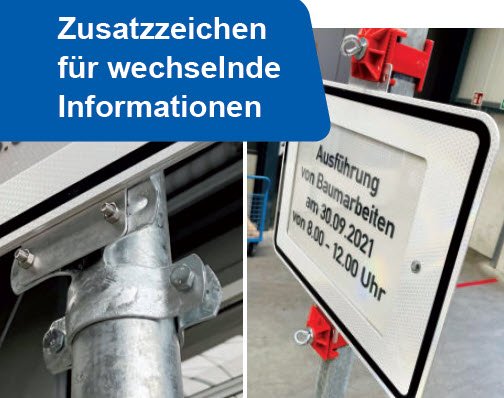 Zusatzzeichen für wechselnde Informationen, mit PVC-Folien, 420 x 315 mm