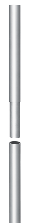 Fahnenmast 'MZA 50', zylindrisch und mehrstufig (3-tlg.) Ø 50mm aus Aluminium, Höhe ü. Flur 5,25m