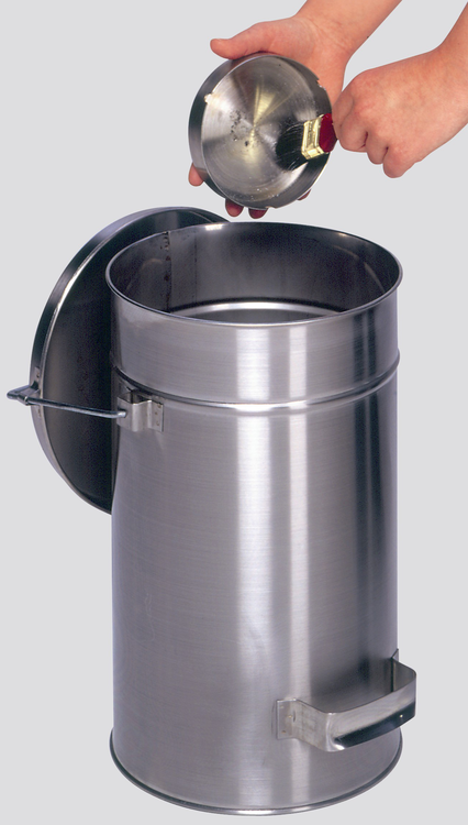 Abfallbehälter 'Cubo Alano' 25 Liter aus Edelstahl, mit Gleitdeckel und Tragegriff