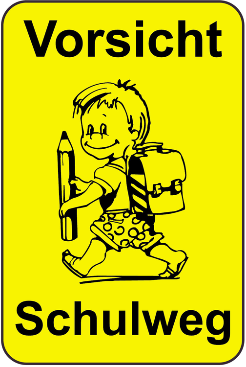 Kinderhinweisschild/Verkehrszeichen Vorsicht Schulweg