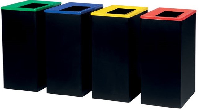 Modellbeispiel: Abfallbehälter 'Bob Color' aus Stahl, pulverbeschichtet, versch. Farben