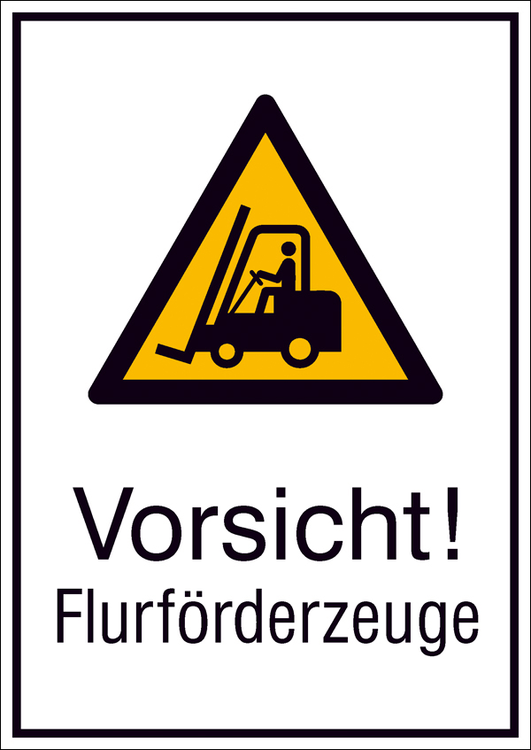 Modellbeispiel: Kombischild Vorsicht! Flurförderzeuge (Art. 21.a8050)
