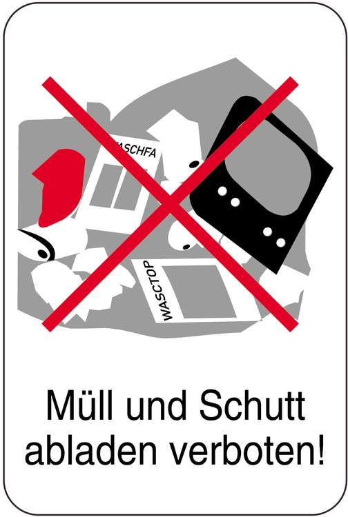 Modellbeispiel: Sonderschild Müll und Schutt abladen verboten! (Art. 14929)