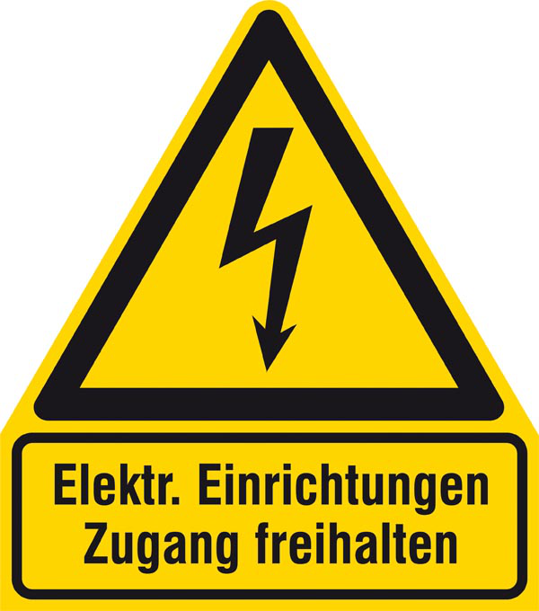 Elektrokennzeichnung/Warnkombischild,Elektrische Einrichtungen Zugang freihalten