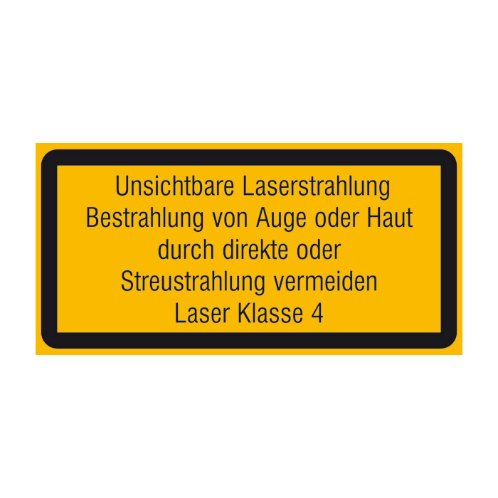 Modellbeispiel: Laserkennzeichnung Warnzusatzschild, Unsichtbare Laserstrahlung (Art. 21.1954)