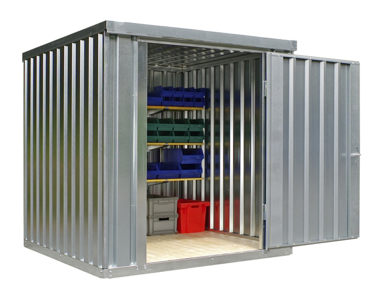 Anwendungsbeispiel: Materialcontainer -STMC 1200-, ca. 4 m², mit Holzfußboden Art. 31918 (Ausstattung nicht enthalten)