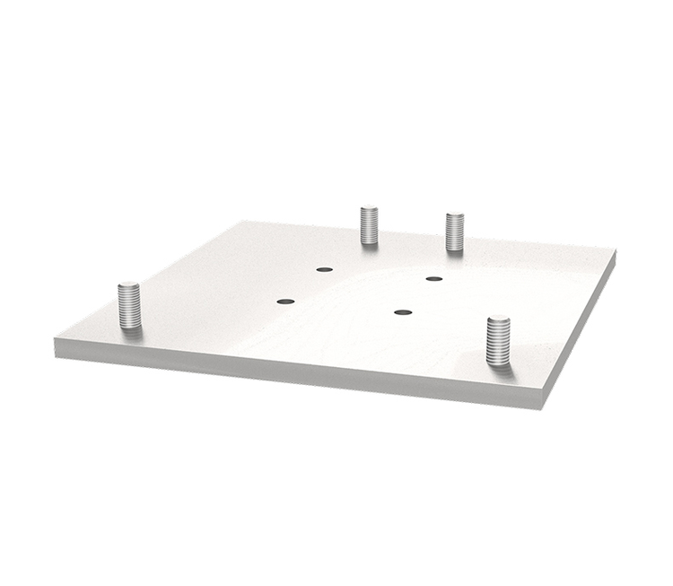Modellbeispiel: Adapterplatte für Gitterrohrmast und Beton-Aufstellvorrichtung (Art. 3f120-2)