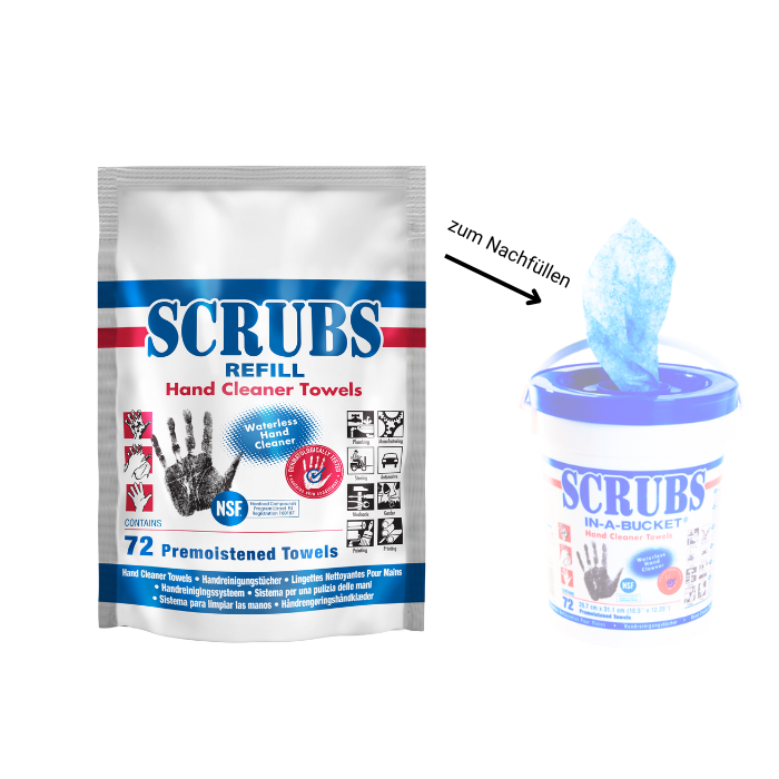 Modellbeispiel: SCRUBS Reinigungstücher zum Nachfüllen (Art. 41550.0001) (Box nicht im Lieferumfang enthalten)