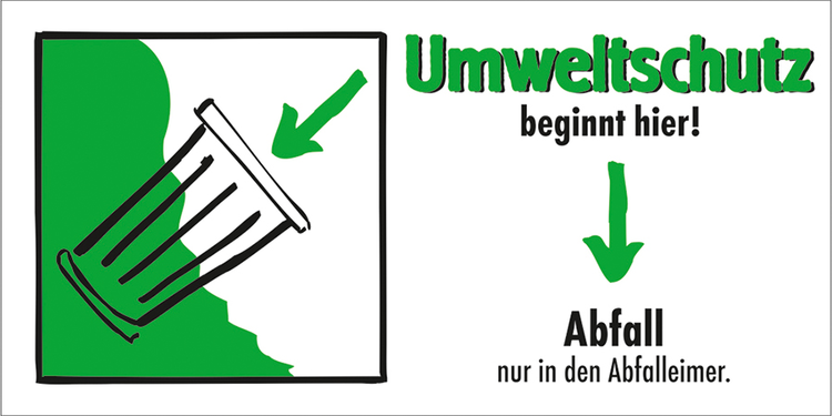 Modellbeispiel: Motivationsschild Abfall nur in den Abfalleimer (Art. 35.6953)
