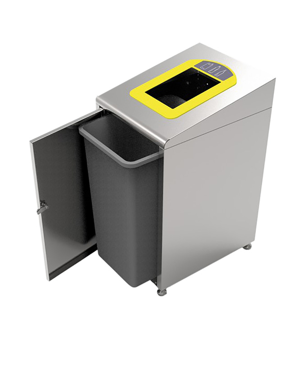 Modellbeispiel: Recyclingbehälter -Pro 34- mit gelbem Rahmen und Innenbehälter (Art. 38602)