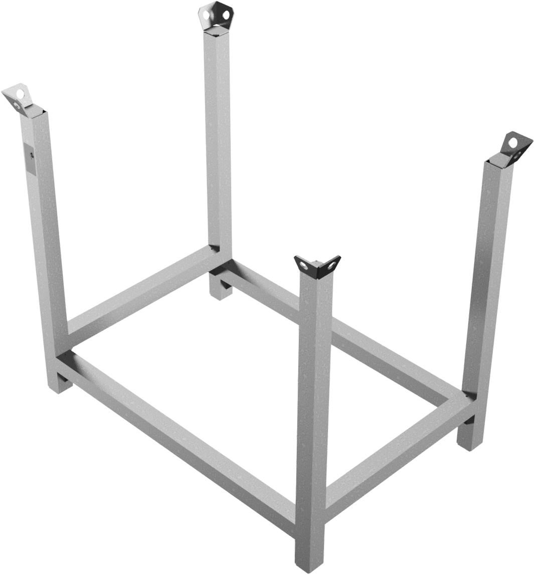 Stapelpalette aus Vierkantrohr 60 x 60 mm, 1,08 x 0,68 x 0,83 m, verzinkt