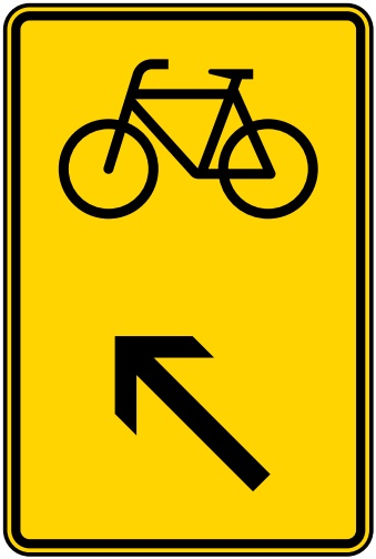 Wegweiser für Radverkehr links einordnen Nr. 422-17