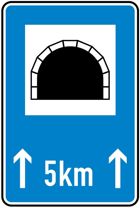 Tunnel mit Längenangabe in km Nr. 327-51