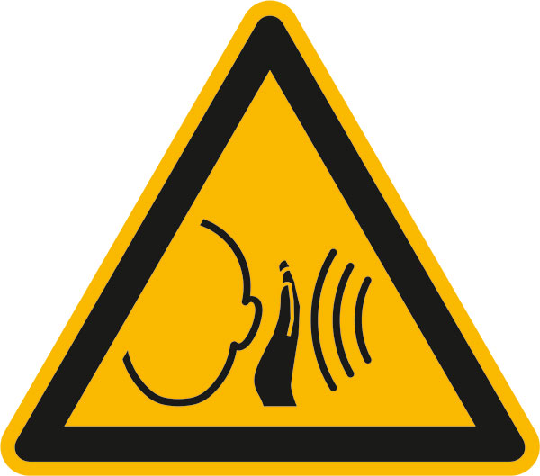 Warnschild, Warnung vor unvermittelt auftretendem Geräusch