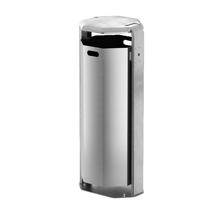 Modellbeispiel: Abfallbehälter -City 700- aus Aluminium, Modell zum Aufschrauben (Art. 12705-0101)