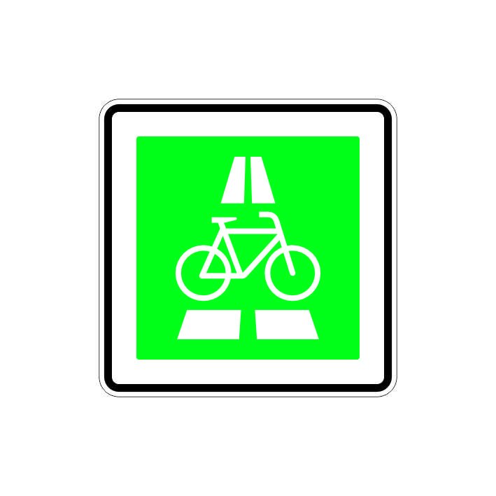 Verkehrszeichen 350.1-20 StVO, Radschnellweg (Aufstellung links), Flachform 2 mm