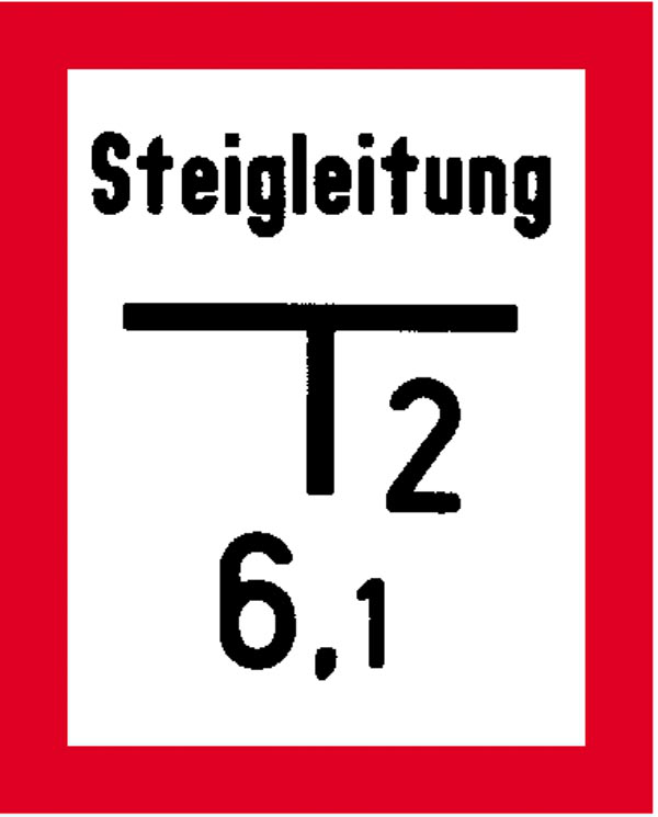Modellbeispiel: Hinweisschild auf eine Steigleitung bzw. auf einen Schieber (Art. 11.2690)