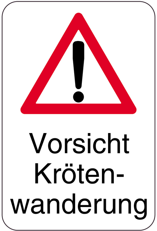 Modellbeispiel: Sonderschild Vorsicht Krötenwanderung (Art. 14909)