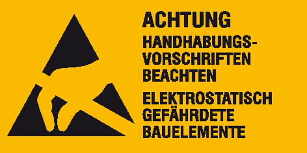 Modellbeispiel: Elektrokennzeichnung Achtung! Handhabungsvorschriften ... (Art. 30.2054)