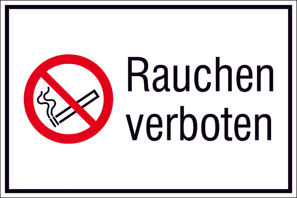 Modellbeispiel: Kombischild Rauchen verboten (Art. 43.a6034)