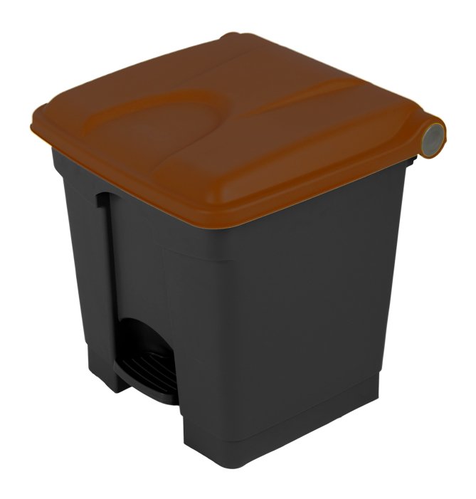 Modellbeispiel: Abfallbehälter 'P-BAX Kick 2' zur Mülltrennung, braun, 30 Liter (Art. 60000.0001)