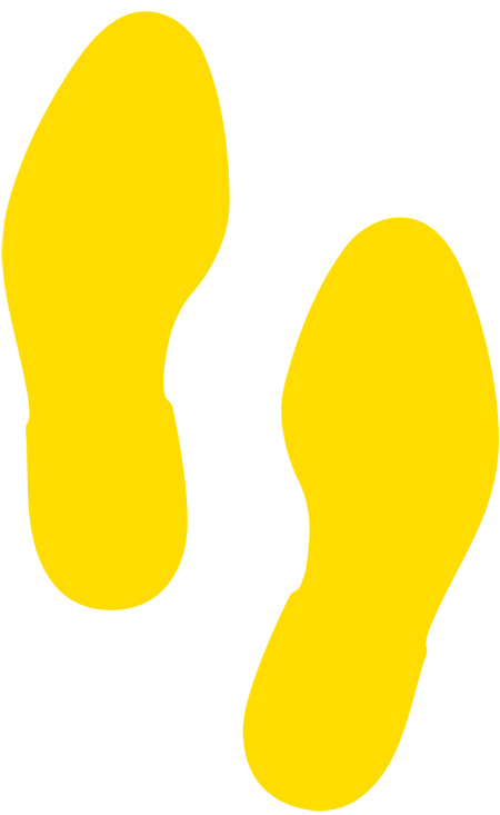 Modellbeispiel: Antirutsch-Piktogramm  Fußabdruck -WT-5811-, gelb  (Art. 23386)