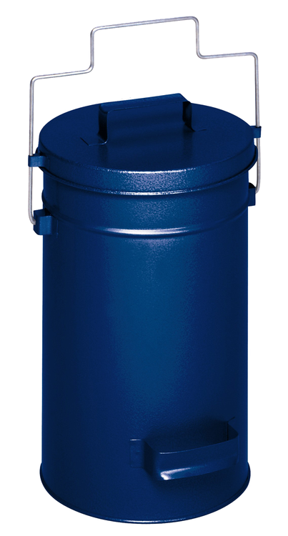 Modellbeispiel: Abfallbehälter -Cubo Alano- in enzianblau beschichtet (Art. 16003)