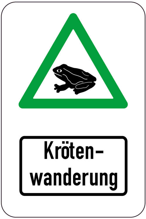 Modellbeispiel: Sonderschild - Nur bei grün gehen Krötenwanderung (Art. 14910)