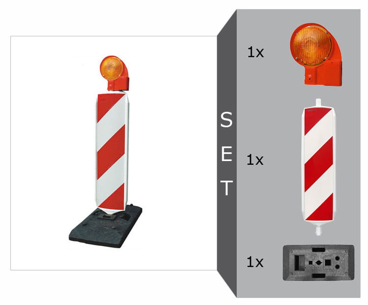 Modellbeispiel: Komplett-Set mit SD-System -BASt- geprüft nach TL-Leitbaken (Art. 12541)