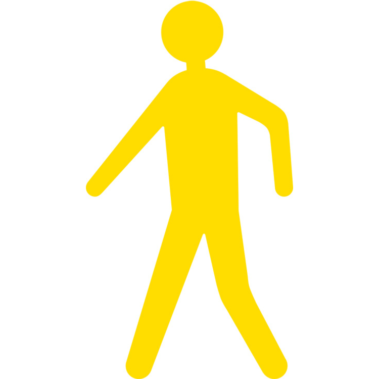 Antirutsch-Piktogramm Fußgänger -WT-5811-, retroreflektierend und rutschhemmend 