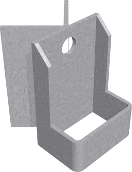 Eckeinhängeschuh für Gebäudeecken mit rückseitigem Winkel